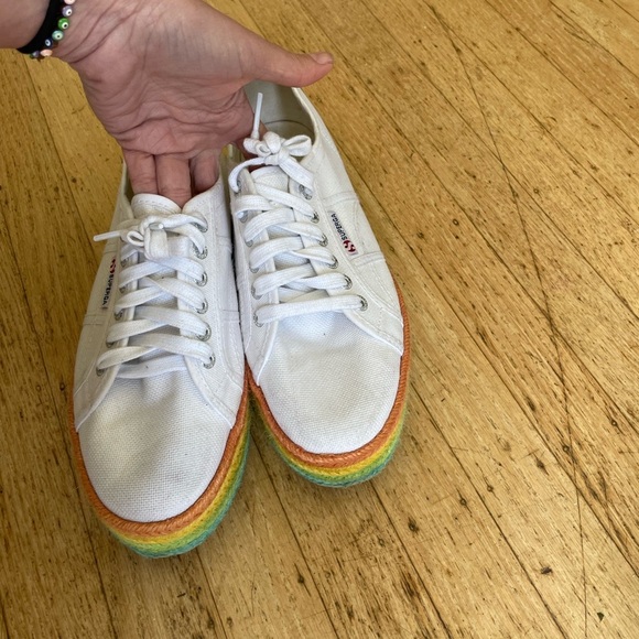 Superga rainbow platform 2790 White Canvas Sneakers - Picture 3 of 8